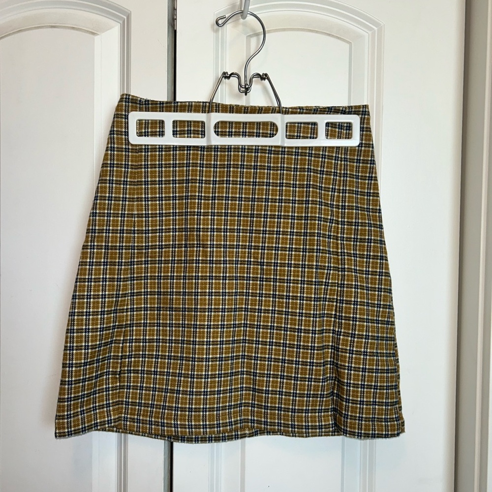 Brandy Melville Plaid A-Line Mini Skirt